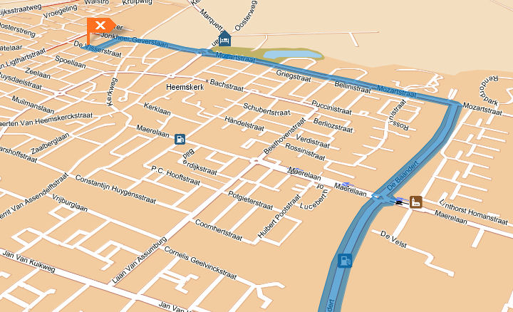 de foto van de route